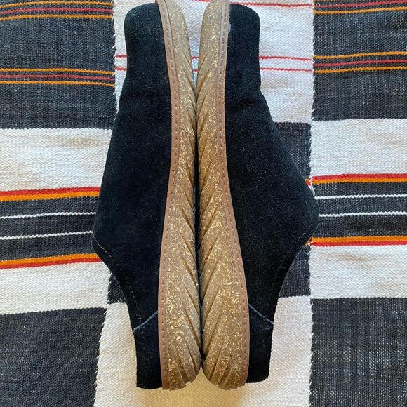 Earth Flan Black Suede Slip On Mule Shoes. Size 8.5 M. Boho. Whimsygoth. - Picture 5 of 9